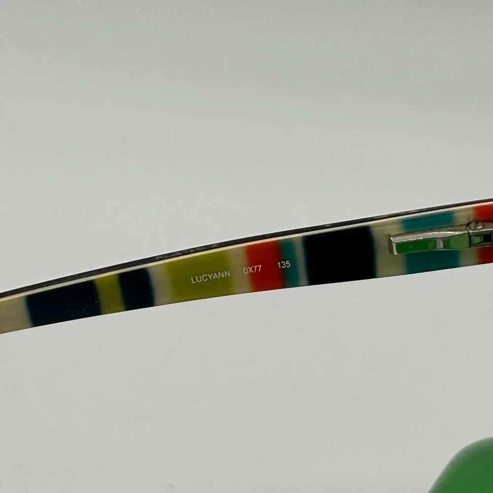 Kate Spade Lucyann 0X77 Tortoise Multi Stripe Rectangular Eyeglasses Frames Case